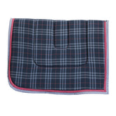 Wool Saddle Pad - Black with Maroon & Grey Check